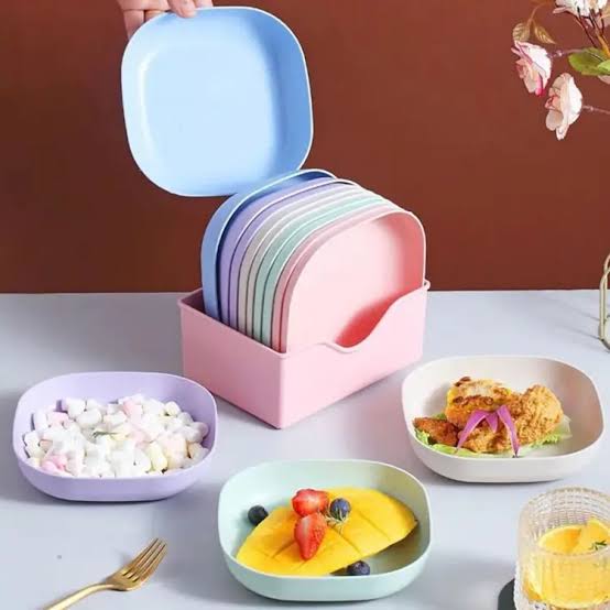 10Pcs Multi-function Eco-Friendly Colored Plastic Bone Dish Household 6 Inch Small Plate Small Dish Snack Cake Plate Table Garbage Plate Kitchen Accessories (Random Colours) - Image 5