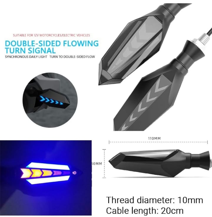 Bike Indicator Slide Arrow Running Style With Lava DRL Red - Yellow 2 Pcs Set - Image 7