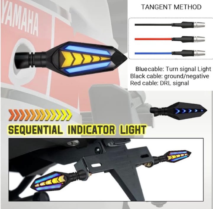 Bike Indicator Slide Arrow Running Style With Lava DRL Red - Yellow 2 Pcs Set - Image 6