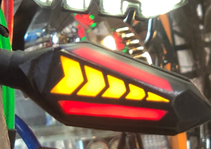 Bike Indicator Slide Arrow Running Style With Lava DRL Red - Yellow 2 Pcs Set - Image 4