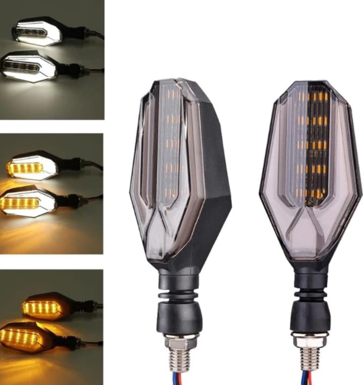 2Pcs Motorbike Universal LED Indicator With DRL And Yellow Parking Light For all bikes (Random Color) - Image 3