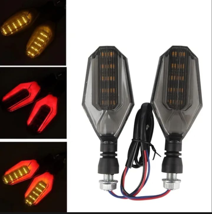 2Pcs Motorbike Universal LED Indicator With DRL And Yellow Parking Light For all bikes (Random Color) - Image 7