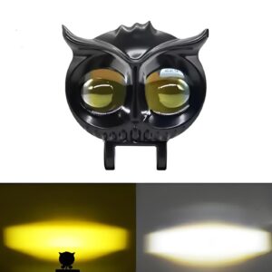 2 Pcs OWL Shape Fog Yellow-White & Flash light Low & High Beam Owl Plastic Body Spot Light for All Cars And Bikes 9V-60V 40W
