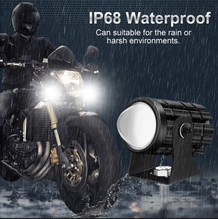 2 pcs Mini drive fog light with ( 3 point ) gift fog light for all bikes With Yellow & white colour . For Bike ,Car , Jeep