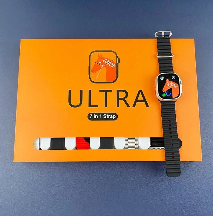 7-in-1 Ultra Smart Watch – Advanced Multi-Feature Fitness Tracker with Heart Rate Monitor, Sleep Tracking, Bluetooth Calling, Sports Modes & More Random Color Straps - Smartwatch With 6 Silicone Stripes And 1 Metal Strip - Image 8