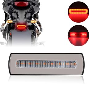 1 pc LED Motorcycle Light Moto Rear Lights 40 LED Dual Color Light Guide Flow Direction Turning Brake Tail Lamp - Image 9
