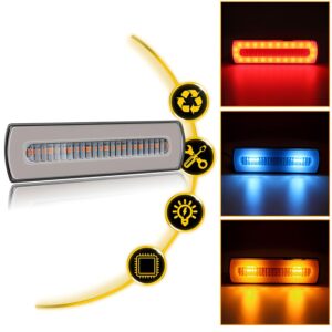 1 pc LED Motorcycle Light Moto Rear Lights 40 LED Dual Color Light Guide Flow Direction Turning Brake Tail Lamp