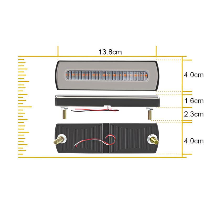 1 pc LED Motorcycle Light Moto Rear Lights 40 LED Dual Color Light Guide Flow Direction Turning Brake Tail Lamp - Image 5