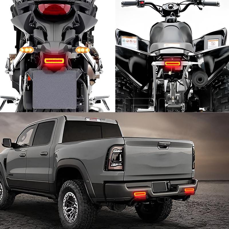 1 pc LED Motorcycle Light Moto Rear Lights 40 LED Dual Color Light Guide Flow Direction Turning Brake Tail Lamp - Image 6