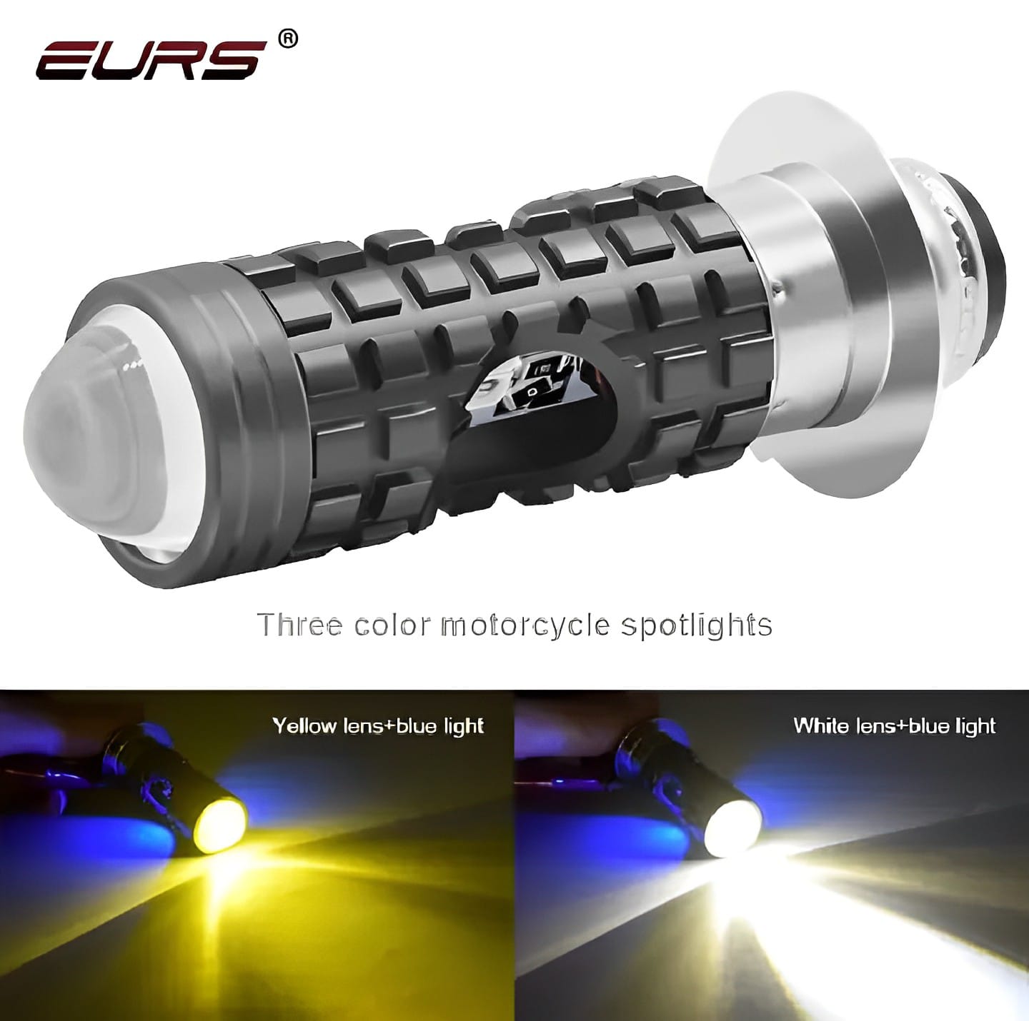 Bike LED Headlight Bulb with 5 Function- Police Light Red, Blue White and Yellow Light with Police Flasher CD70 CG125 Motor bike - Image 4