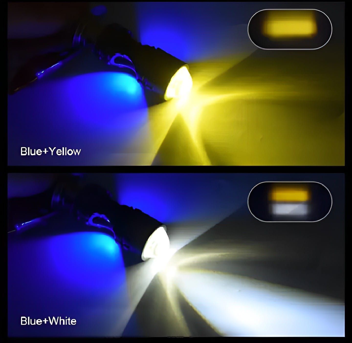 Bike LED Headlight Bulb with 5 Function- Police Light Red, Blue White and Yellow Light with Police Flasher CD70 CG125 Motor bike - Image 3