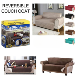 Reversible Washable Double Sofa Cover Coat - Brown