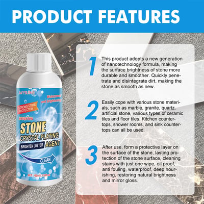 Stone Crystal Plating Cleaner Agent Stonework Polishing And Coating Agent Marble Tile Anti-Corrosion Incremental Crystal Stone Stain Remover With Box 100ml - Image 5