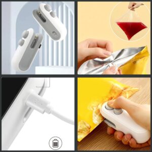 Heat Sealing Machine 2 in 1 Cutting and Sealer USB Rechargeable Food Sealer Mini Sealer for Snack Storage Food Sealer for Chip Bags, Plastic Bags, Food Storage | Mini Sealing Machine ( Random Color)