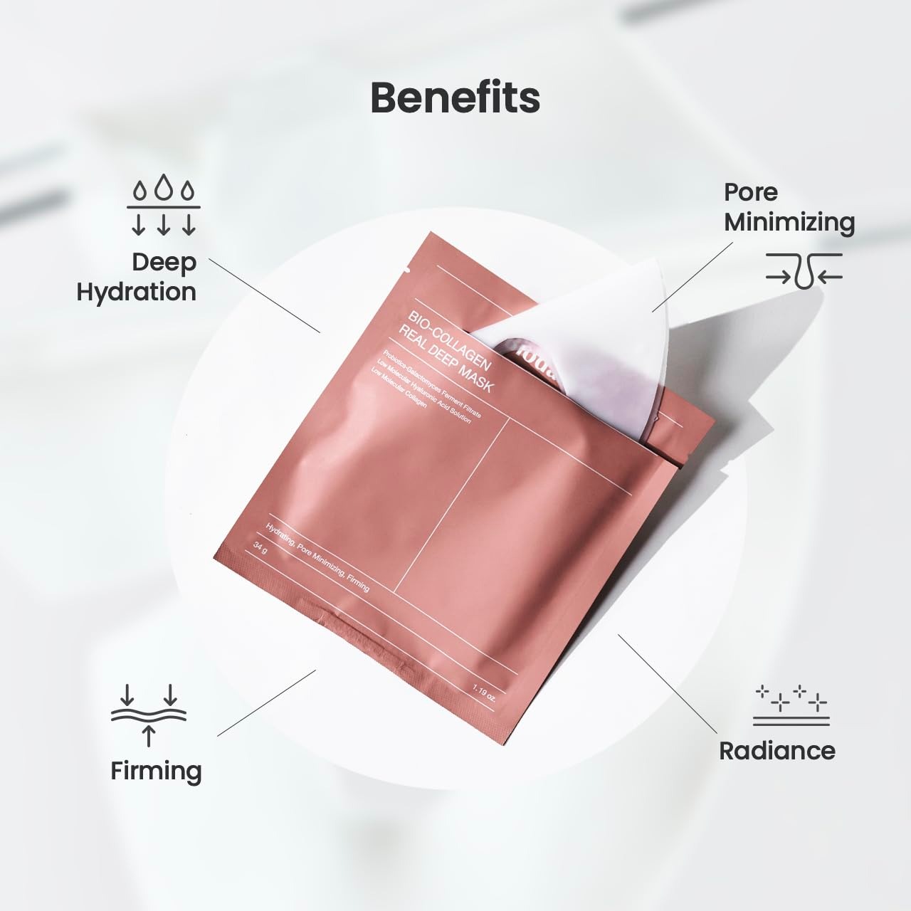 01 Pc Bio-Collagen Real Deep Mask, Hydrating Over Night, Facial Sheet Mask, Pore Minimising, Firming, Collagen Mask, Hydrating Overnight Skin Care Mask - 34gram - Image 10