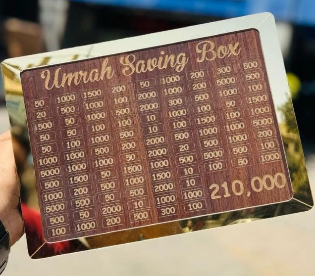 Umrah Saving Box - Box For Umrah Saving | Umrah Saving Box - Best Quality Umrah Saving Box - Umrah Saving Box Dark Brown, Wooden Money Box for Umrah - 210,000 - Image 3