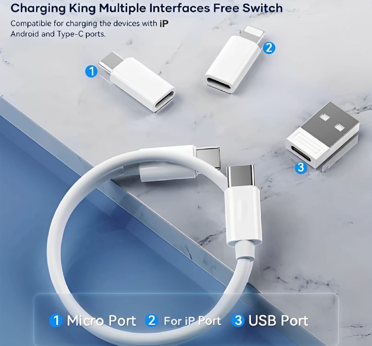 ( 5 in 1 ) Data Cable Set All Solutions in One | Data Cable Set 60w Fast Charging - Random Color - Image 6