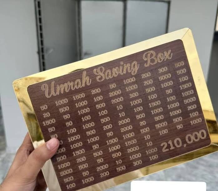 Umrah Saving Box - Box For Umrah Saving | Umrah Saving Box - Best Quality Umrah Saving Box - Umrah Saving Box Dark Brown, Wooden Money Box for Umrah - 210,000 - Image 4