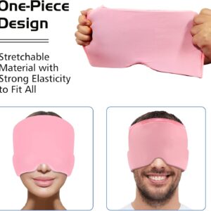 Migraine Relief Cap - Headache Relief Hat for Migraine Relief, Tension, One Size Fits All Headache Cap with Reusable Ice Gel Pack for Puffy Eyes, Stress Relief ( Random Color )