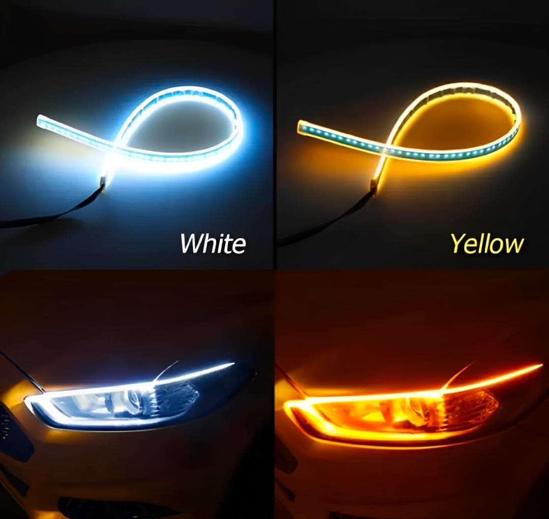 01 Pcs Trending Hub Universal Bike Strip Light – Dual Color Turn Signal (Yellow & White) | Best Quality Strip Light For Motorcycle | Strip Light For Bike - Image 10