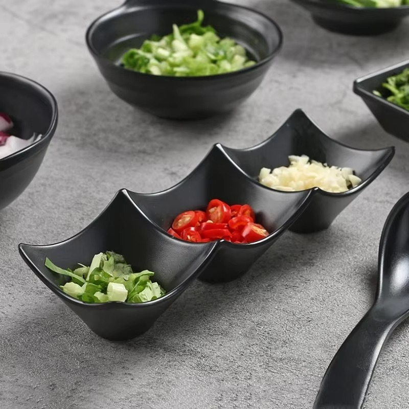 3-Compartment Dipping Sauce Dish – BPA-Free Plastic Condiment Server for Hot Pot, Sushi, Appetizers – Microwave & Dishwasher Safe (Random Color) - Image 6