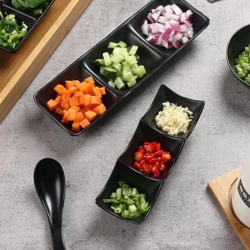 3-Compartment Dipping Sauce Dish – BPA-Free Plastic Condiment Server for Hot Pot, Sushi, Appetizers – Microwave & Dishwasher Safe (Random Color) - Image 8