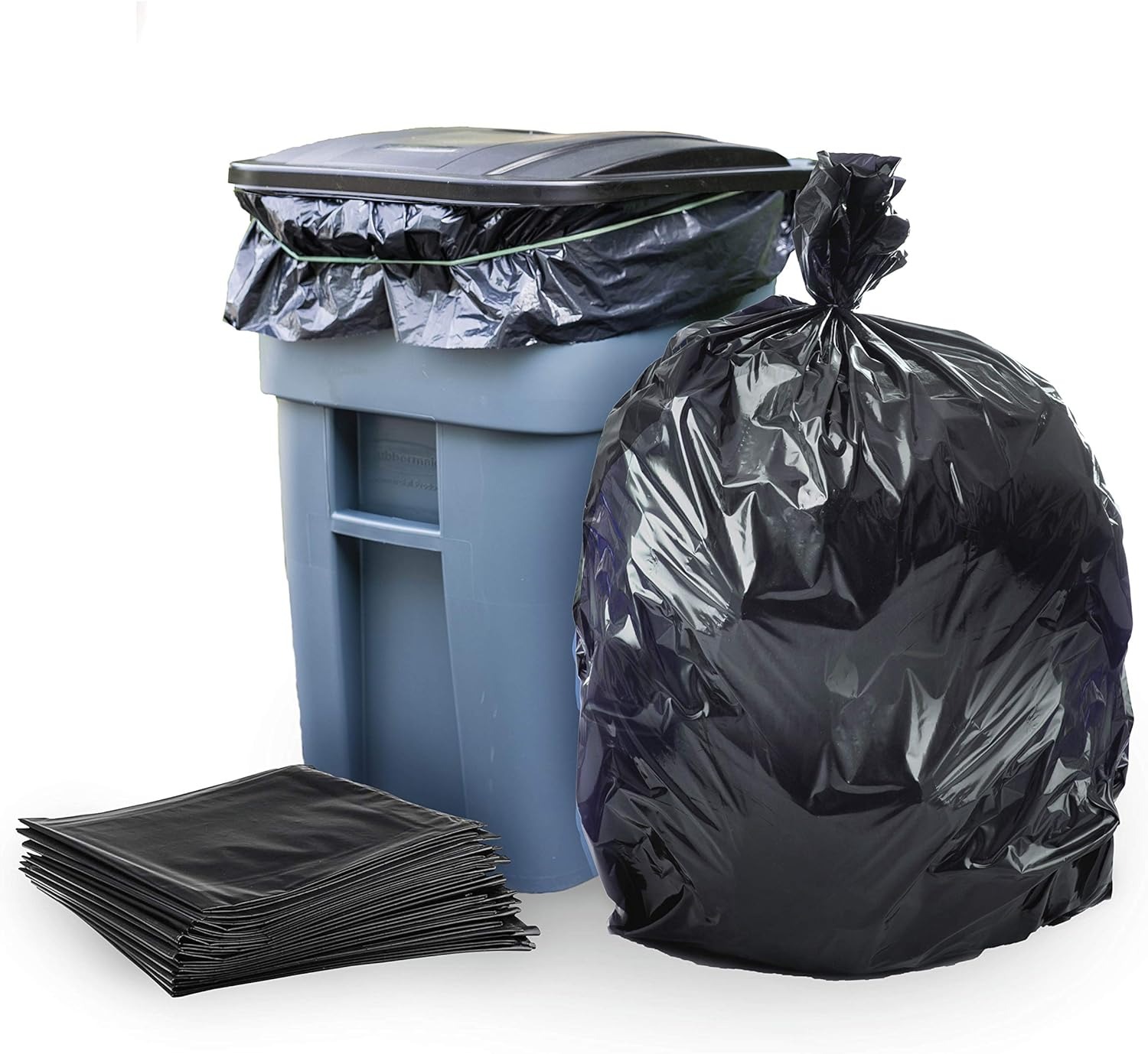 Black Garbage Bags Roll – Leak Proof, Heavy Duty Disposable Trash Bags for Dustbin, Diapers, Waste & Storage, Portable Plastic Bin Bags - Image 3