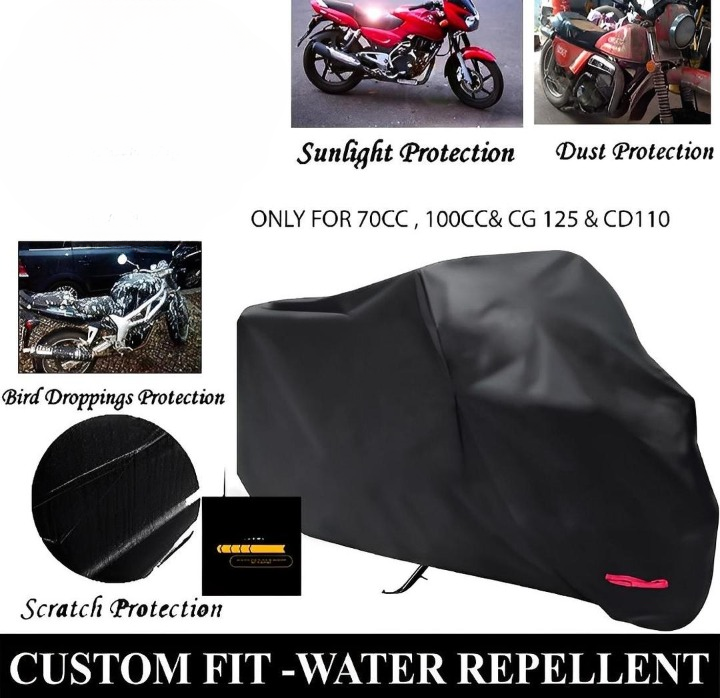 Bike Top Cover – Water & Scratch Proof Parachute – Fits CD70CC and 125CC Bikes (Random color) - Image 5
