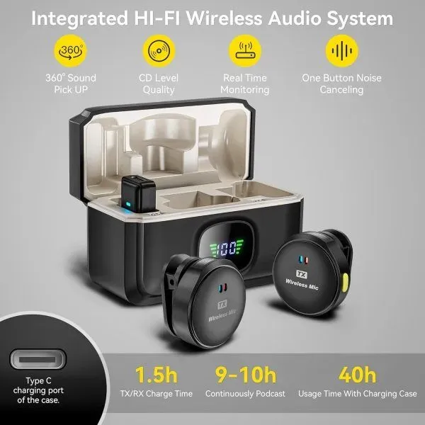 M9 Pro Wireless Microphone / Wireless Microphone Video Recording Microphone For Streaming - Image 3