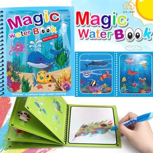 Magic Water Book Painting 5 Pages Drawing Coloring Book With Magic Water Pen ( Random Design ) - Image 8