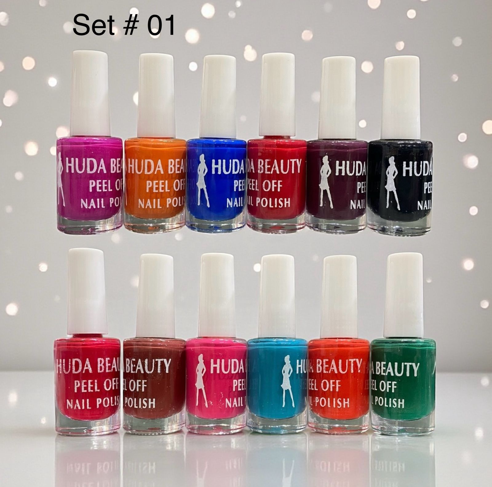 Huda Beauty Peel Off Nail Polish Set Of 6 Vibrant Colors Easy Removal Glossy Finish | Random Colour - Image 4