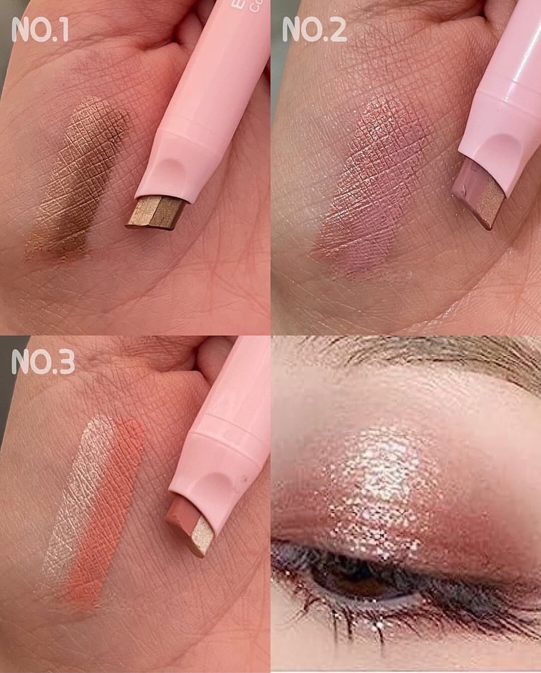 Dragon Ranee 2 Color Creamy Eyeshadow Stick - Dual Shade Velvet Makeup Pen Double Color - 1