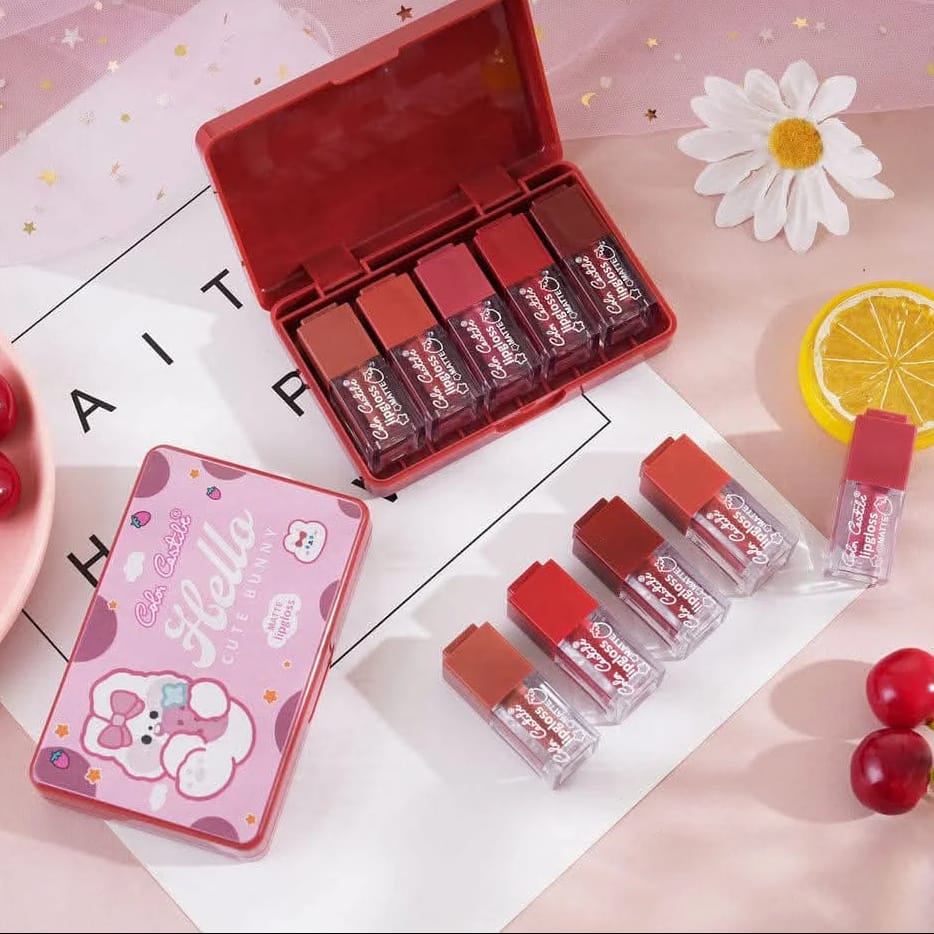 Color Castle Velvet Matte Long Lasting Lip Gloss Set – Pack of 5 - Multi Color - Image 3