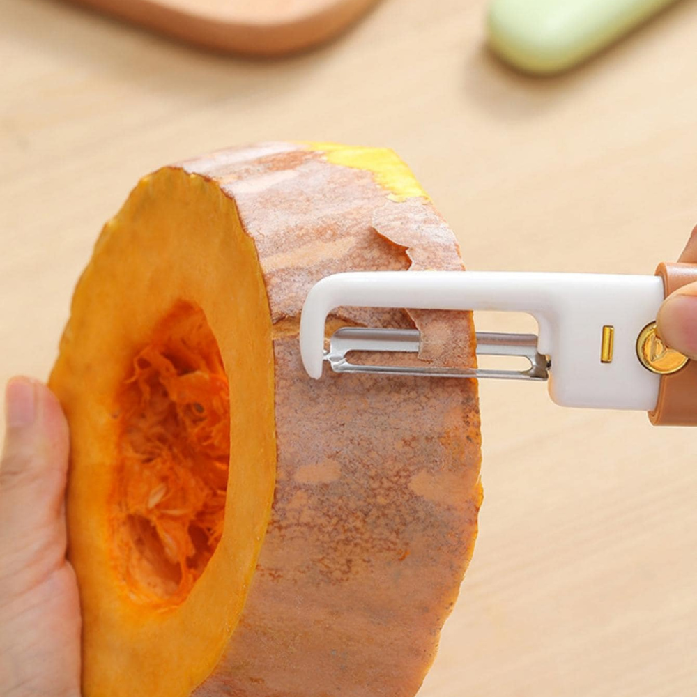 Stainless Steel 2 in 1 Fruit cutting Knife with Peeler For Peeling and Cutting (Random Color) - Image 6
