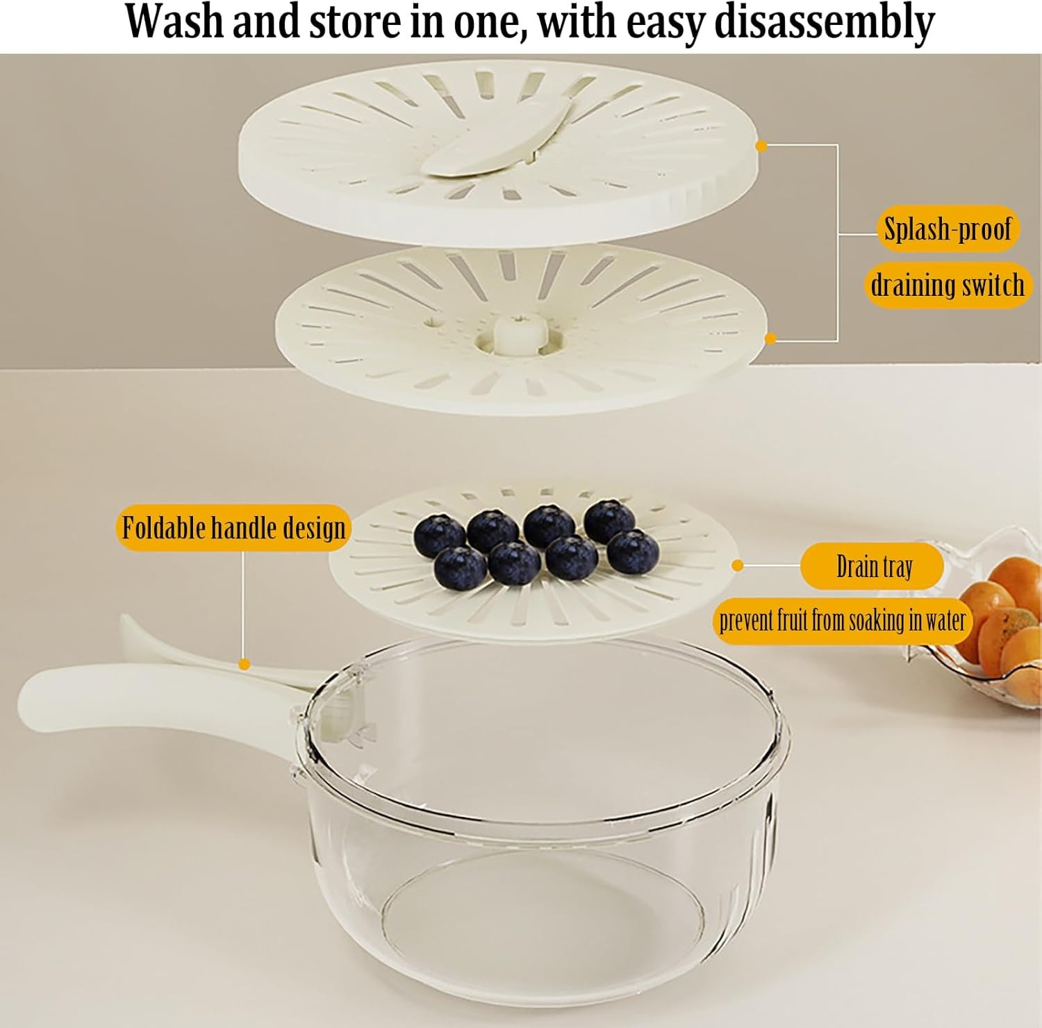 Multi-Functional Vegetable & Fruit Cleaning Basket | Folding Drainage & Storage Box | Fresh-Keeping Kitchen Filter Container - Image 7