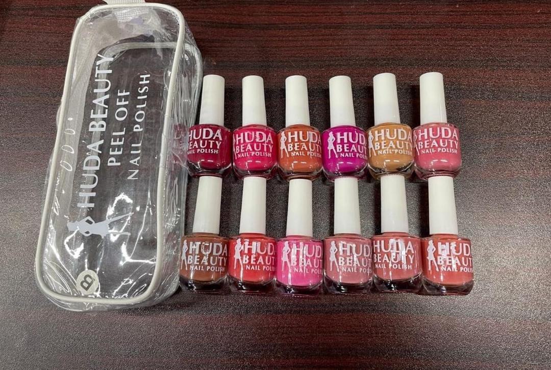 Huda Beauty Peel Off Nail Polish Set Pack of 6 Full Size Long Lasting Multi Color Collection - Image 2
