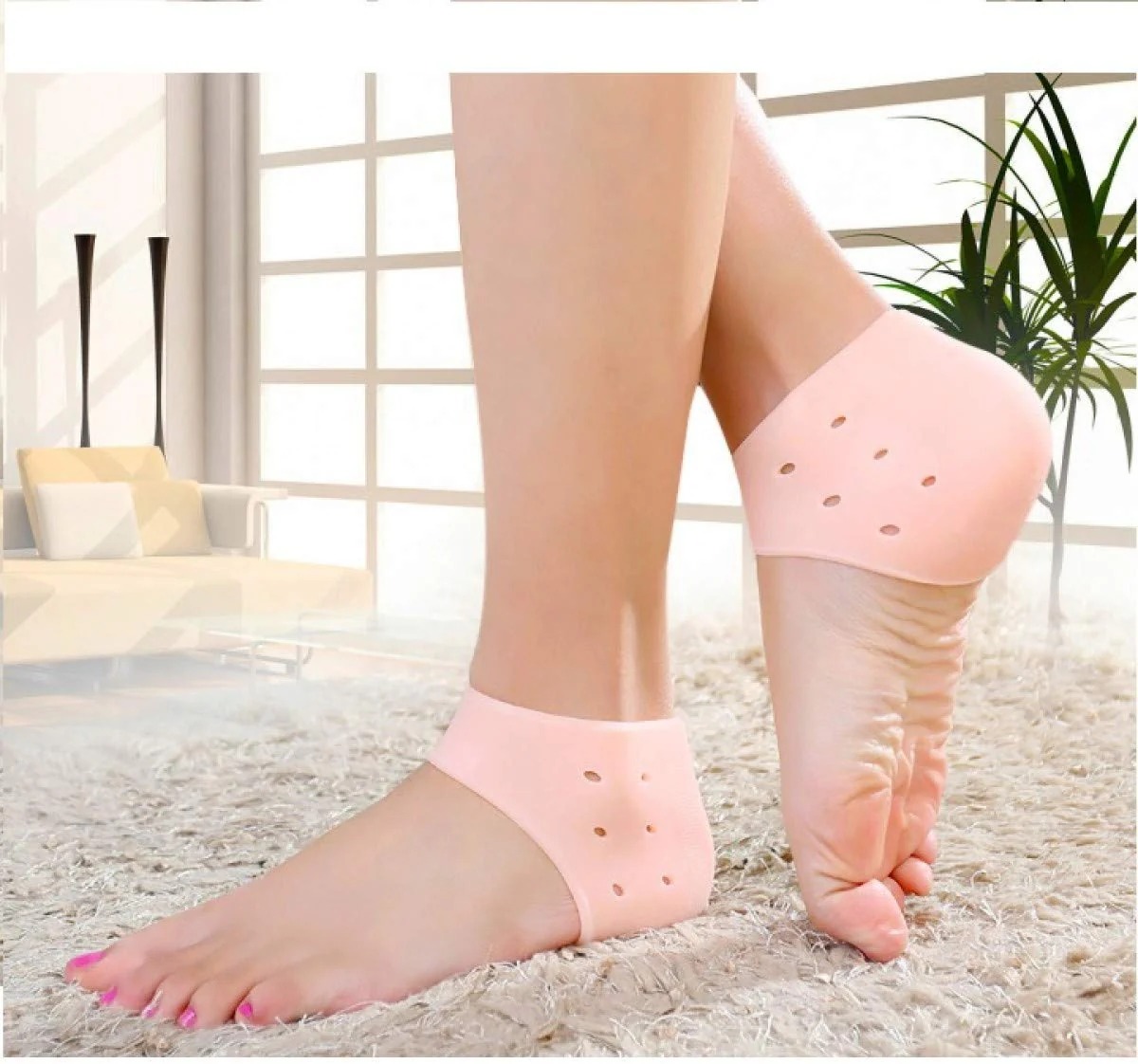 Silicone Gel Heel Pad Socks | Pain Relief & Anti‑Crack | 1 Pair Heel Guards & Protectors for Men & Women