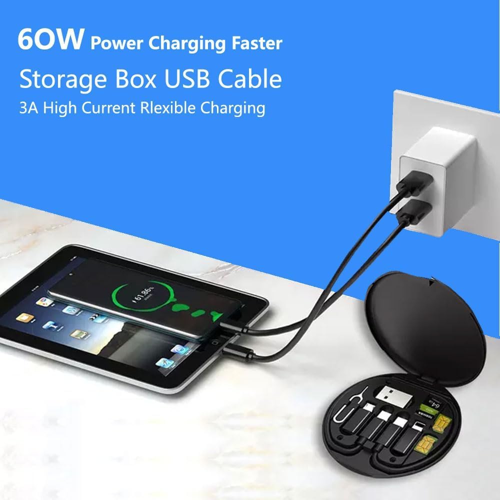 5 In 1 Multifunctional Data Cable Set 60W Fast Charging Universal Charging Pins Durable Portable Charger Cable Kit - Image 3