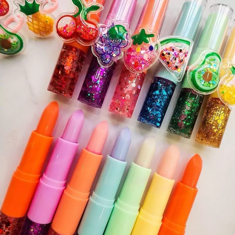 2 In 1 Flavored Fruit Lip Balm Plus Lip Oil Providing Smooth Application Gentle Care - Multicolor - Image 6