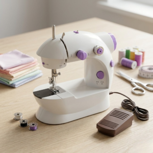 SM-202A Electric Mini Sewing Machine β Double Threads & Two Speed Control for Home & Travel