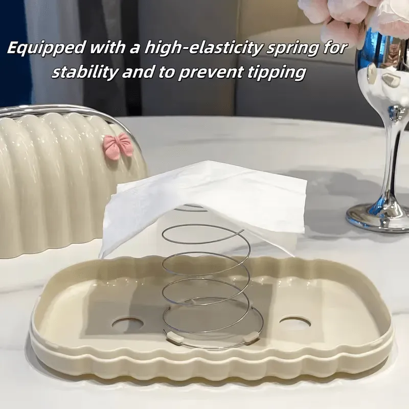 Luxury Shell Shape Tissue Box – Elegant Wave Pattern Paper Napkin Dispenser for Home & Office Decor - Image 6