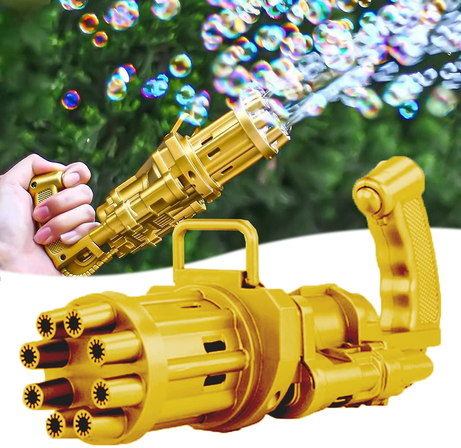 8-Hole Automatic Gatling Bubble Gun Electric Bubble Maker Toy - Image 5