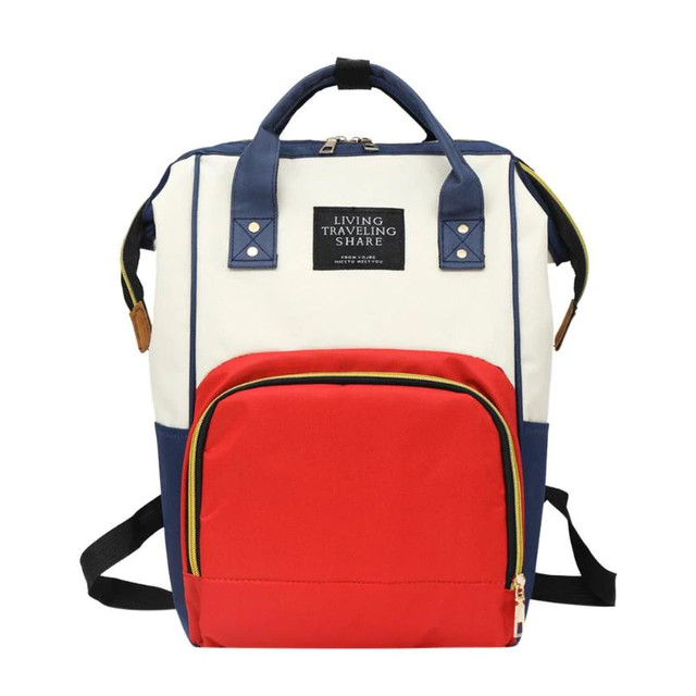 Large Capacity Mummy Bag Multi-function Waterproof Outdoor Women Backpack Nursing Bag for Baby Care - Blue - Image 6