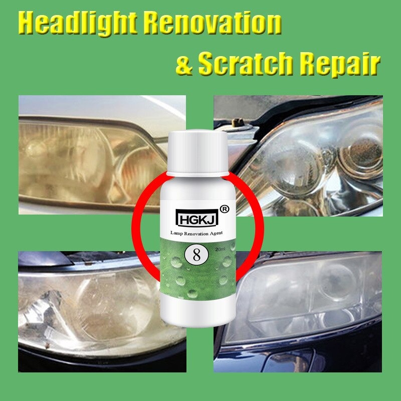 HGKJ-5 50ml Car Headlight Restoration Agent Powerful Cleaner For Clear Shine And UV Protection | Restores Cloudy Yellowed Headlights To Like-New Condition - Image 9