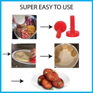 Kabab Maker Set of 3 Pcs (Heart, Round, Hexagon) (Random Color)