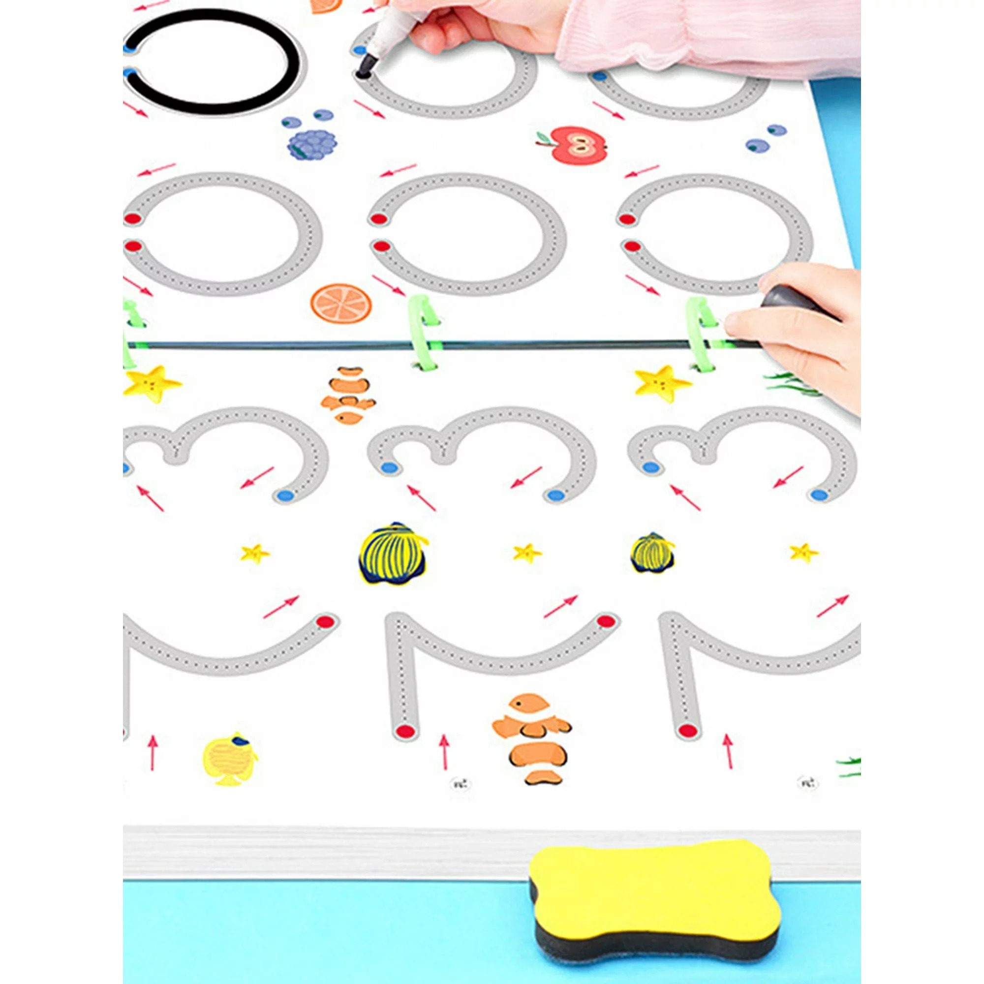 A4 Kids Educational Learning Tracing Book | 64 Pages Dot-to-Dot Activity Workbook with 2 Markers (Big Size) - Image 3