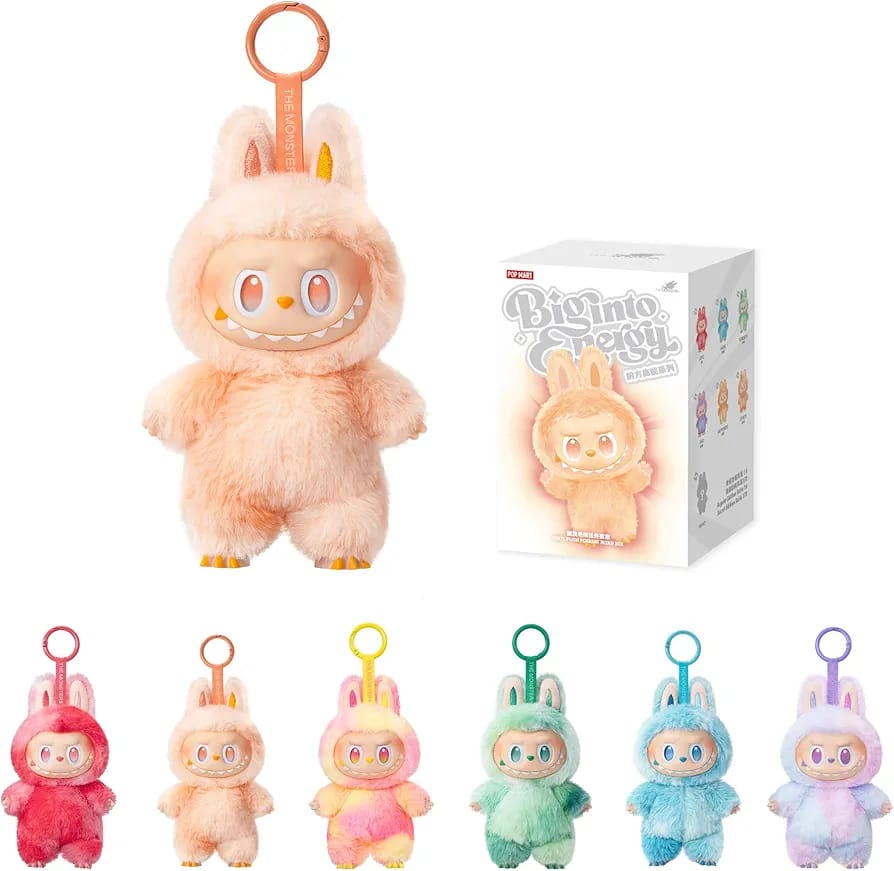 LABUBU Plush Blind Box Doll Keychain | Random Design Bag Charm Collectible Toy - (Random Color)