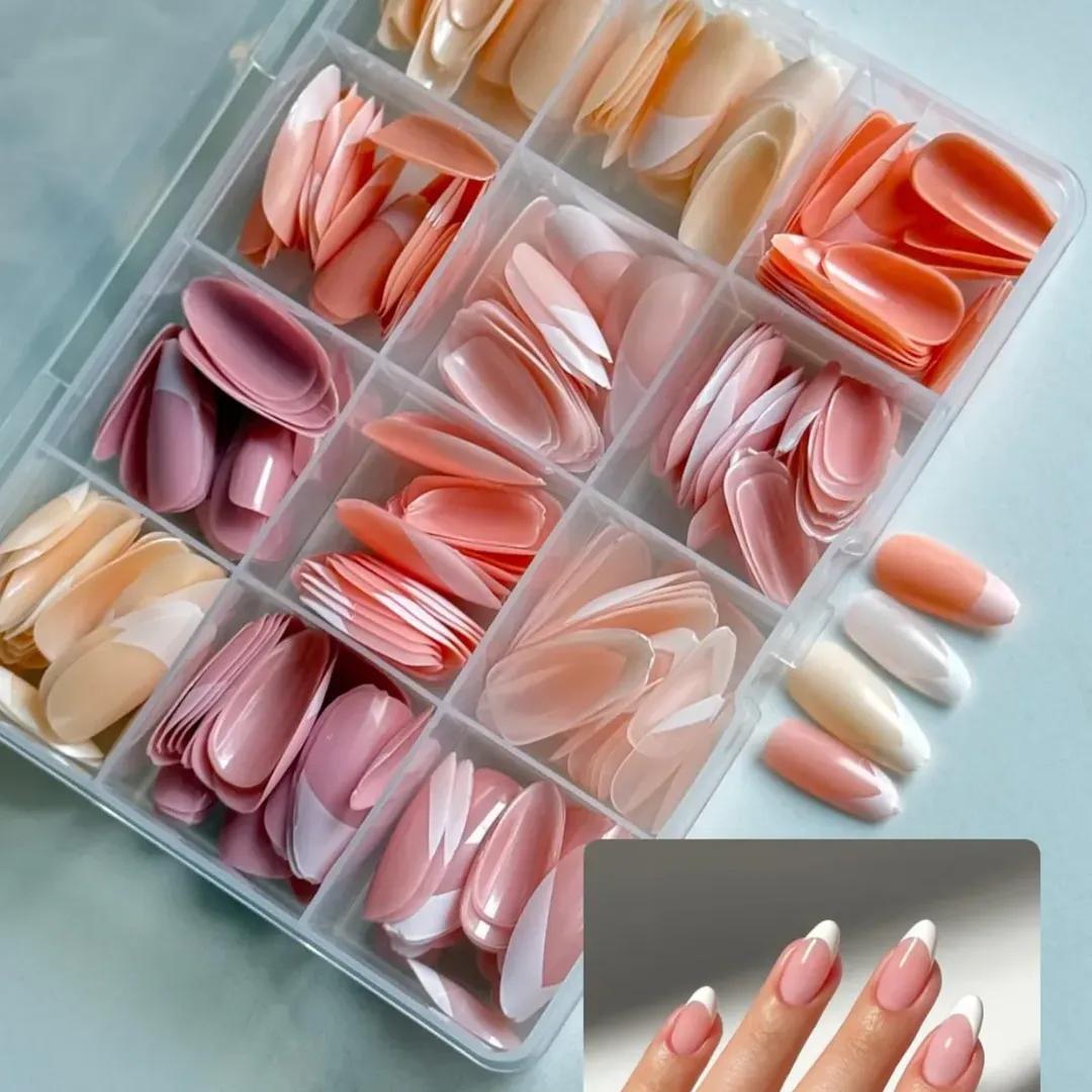 144 Pcs Multicolor False Nails Box Stylish Durable Easy To Use For Everyday Fashion Parties And Nail Art Designs - With Nail Glue - Image 3