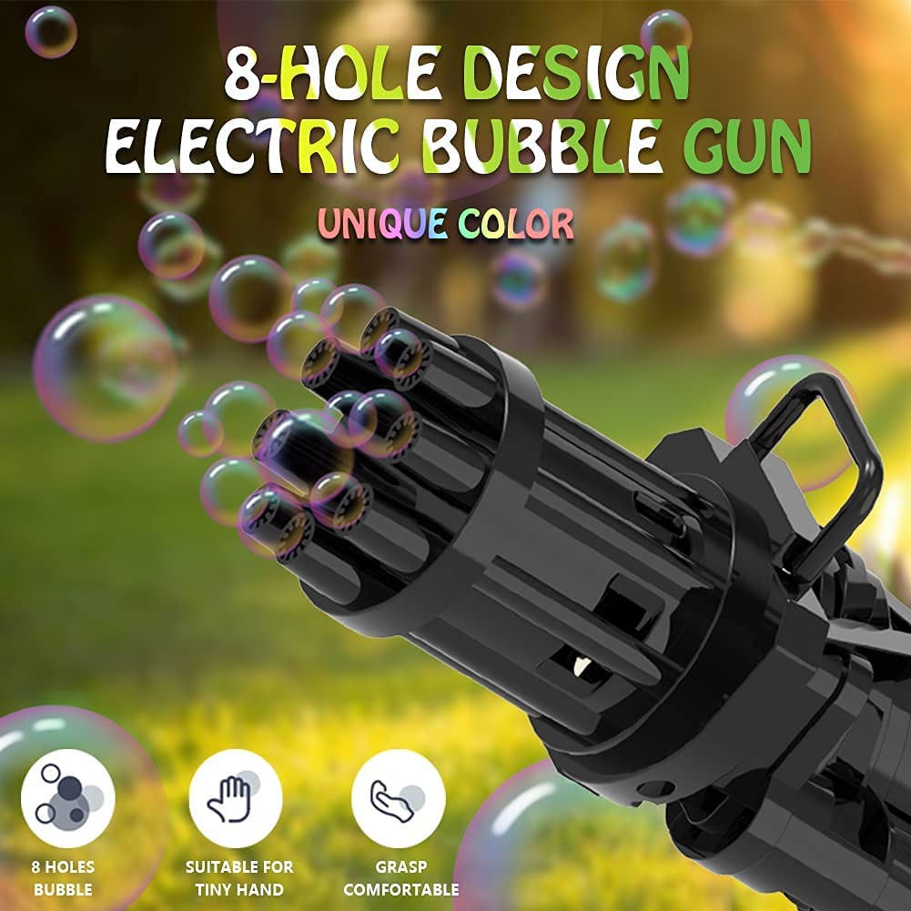 8-Hole Automatic Gatling Bubble Gun Electric Bubble Maker Toy - Image 4