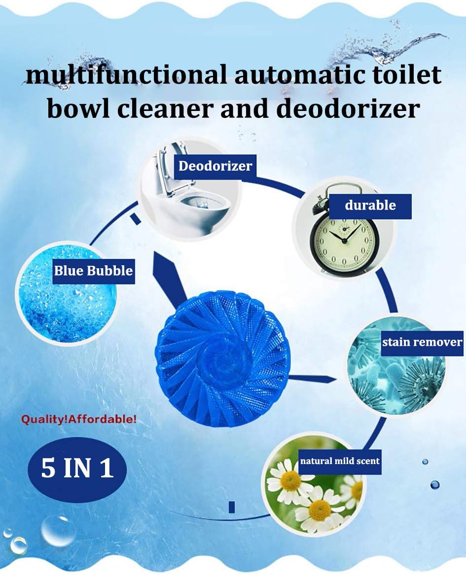 Eco-Friendly Toilet Bowl Cleaner & Deodorizer Tablets (10pcs) – Automatic Tank Flush Blue Cleaning Tablets for Fresh & Hygienic Toilets - Image 4